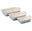 Sea Salt Blue Stoneware 3-Piece Rectangular Baker Dish Set