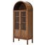 Tessa Tall Walnut Arched Storage Display Cabinet with Glass Doors