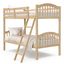 Natural Twin Over Twin Wood Bunk Bed with Ladder and Guardrails