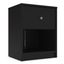 Portland Modern Black Nightstand with Open Cubbie Shelf