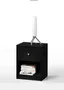 Portland Modern Black Nightstand with Open Cubbie Shelf