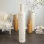 Tall White and Beige Woven Bamboo Floor Vase