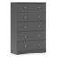 Gray Vertical 5-Drawer Chest with Soft Close and Extra Deep Drawers