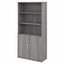 Platinum Gray 5-Shelf Bookcase with Doors and Adjustable Shelves