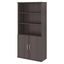 Storm Gray Contemporary 5-Shelf Bookcase with Adjustable Shelves and Doors