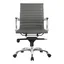 Contemporary High-Back Swivel Office Chair in Gray Leather