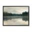 Foggy Lake Forest Landscape Black Framed Canvas Print