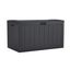 Extra Large Black Lockable Plastic Deck Box with Flip Top