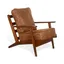 Traditional Dark Chocolate Leather Accent Chair with Plush Cushions