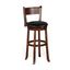 Tuscany Vintage Mocha 30" Swivel Wood Barstool with Cushioned Seat