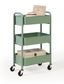 Turquoise Compact 3-Tier Rolling Metal Utility Cart