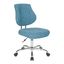 Sky Blue Mesh Fabric Armless Ergonomic Executive Swivel Chair