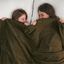 Olive Green Reversible Fleece Throw Blanket 50" x 60"