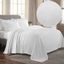 Superior White Cotton Full Bedspread Set with Medallion Design