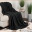 Black Boho Knit Jacquard Fleece Throw Blanket XL