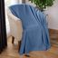 Denim Blue Basketweave Cotton Throw Blanket, 60x50 Inch