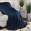 Navy Blue Diamond Pattern Fleece Throw Blanket