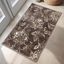 Taupe Floral Stain-Resistant Synthetic Area Rug, 3' x 5'