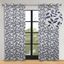 Superior Leaves White and Navy Blackout Polyester Curtains, 70" x 96"