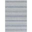 Navy and Light Blue Striped Synthetic Rectangular Rug