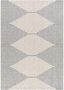 Blue and Off-White Square Synthetic Outdoor Rug