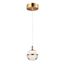 Swank 4.5" LED Pendant in Natural Aged Brass with Clear Acrylic