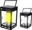 7.87'' Black Solar Powered LED Outdoor Lantern with Color Changing Light