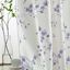 Purple Floral Faux Silk Blackout Grommet Curtain Panels