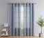 Dusty Blue Faux Linen Sheer Grommet Window Panels, 54" x 84"