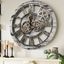 Oversized Grey and White Industrial Gear Wall Clock