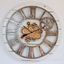 36" White and Bronze Industrial Gear Wall Clock