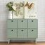 Mint Green 6-Door Freestanding Storage Cabinet with Pine Legs