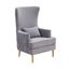 Modern Gray Velvet Tall Tufted Wingback Accent Chair