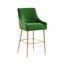 Beatrix Mid-Century Green Velvet Bar Stool with Gold Legs