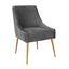 Gray Velvet Upholstered Side Chair with Gold Legs