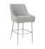 Elegant Light Grey Velvet Bar Stool with Gold Stainless Steel Legs