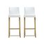 Luxurious White Eco-Leather and Gold Metal Bar Stool