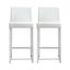 White Leather and Metal Counter Stool Set of 2