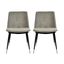 Evora Gray Velvet Side Chairs with Metal Legs, Set of 2