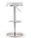 White Adjustable Swivel Bar Stool with Stainless Steel Frame