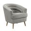 Modern Light Grey Velvet Barrel Accent Chair with Wood Accents