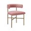 Blush Velvet Upholstered Dining Chair with Gold X-Base