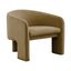 Cognac Velvet Barrel Accent Chair with Wood Frame