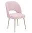 Blush Velvet Upholstered Side Chair with Metal Tapered Legs