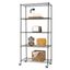 Black 5-Tier Steel Wire Shelving Unit with Wheels, 18"L x 36"W x 76"H