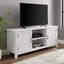 Coastal White 58" TV Stand with Fireplace and Cabinet Storage