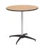 Round Brown and Gray Wood Contemporary Cocktail Table