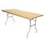 48-Inch Natural Birch Wood Rectangle Folding Table with Metal Edge