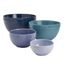 Blue Ceramic Hobnail 4-Piece Nesting Mixing Bowl Set