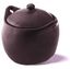 Tall Black Clay Stew Pot with Lid, 4 Quarts